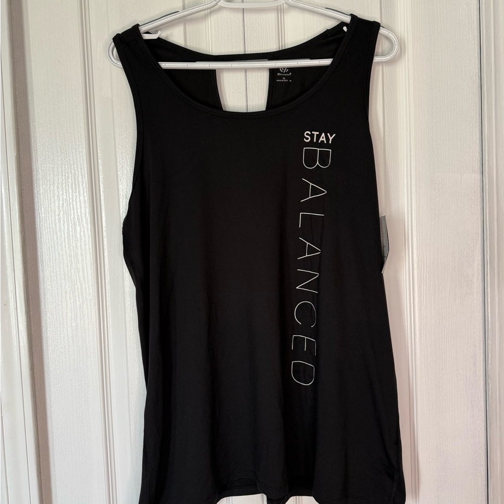Champion Black Sleeveless Cut Out Tank Top
